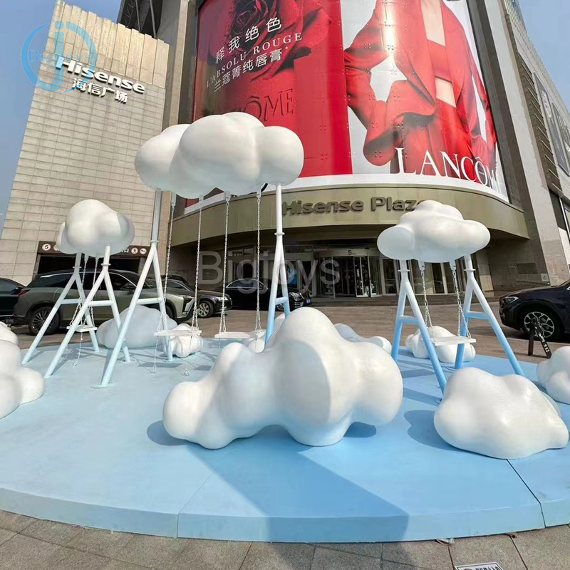 Outdoor park swing White cloud swing for taking photos