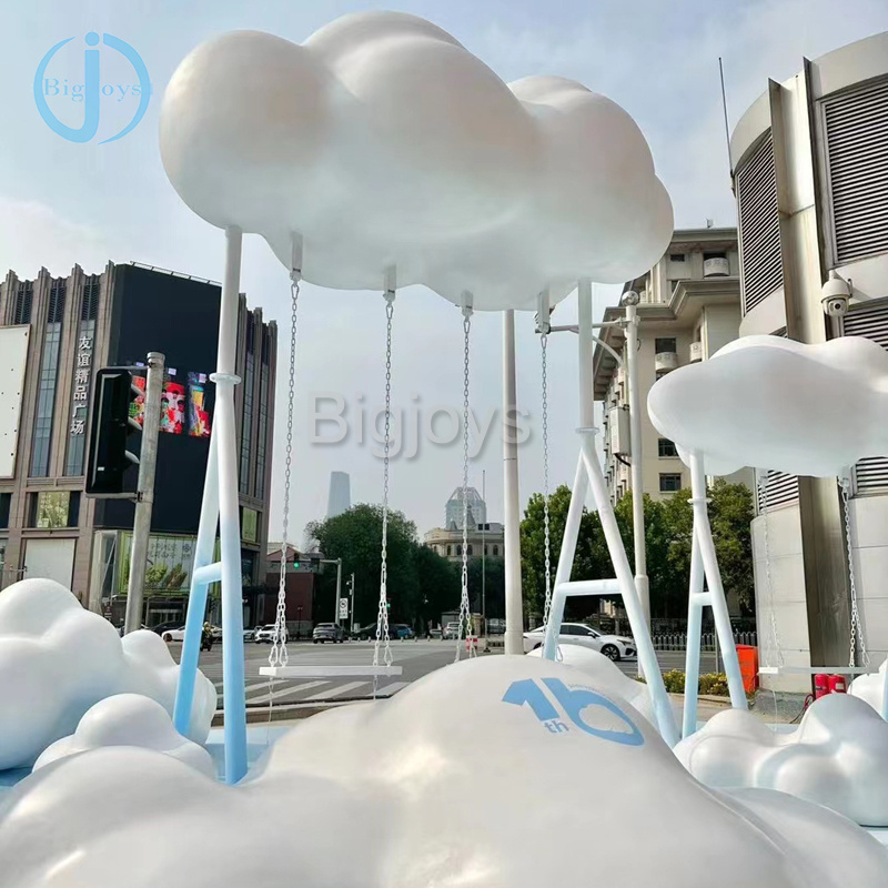 Outdoor park swing White cloud swing for taking photos