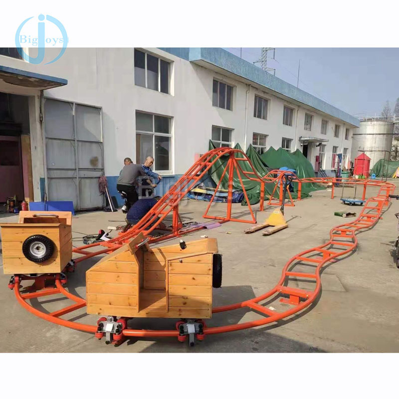 Portable Amusement park rides human powered mini roller coaster with trailer