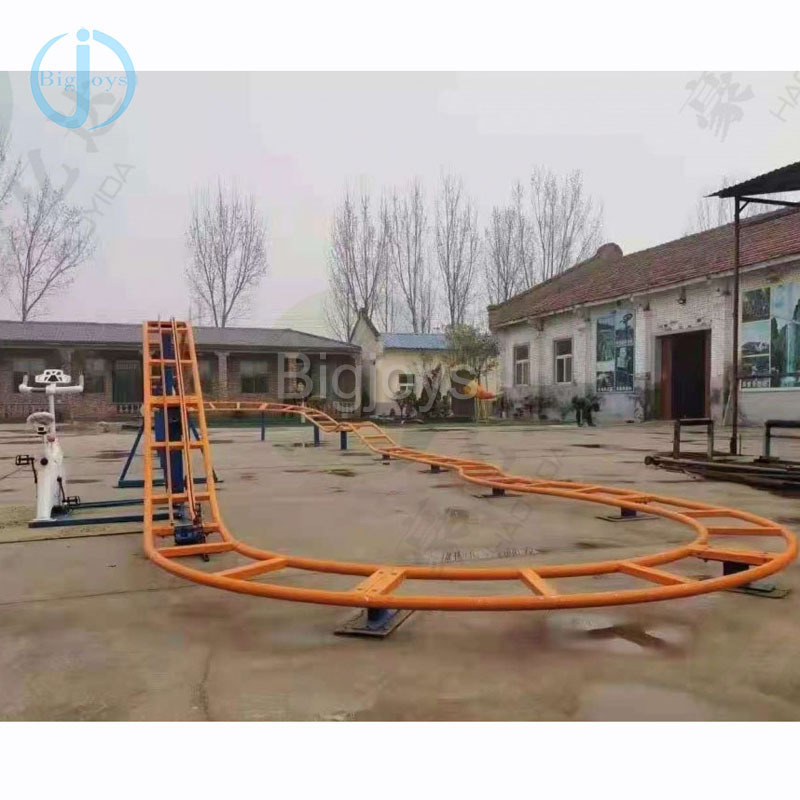 Portable Amusement park rides human powered mini roller coaster with trailer