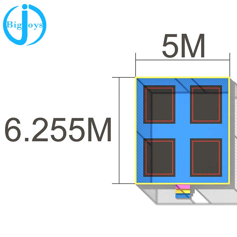 square trampoline jumping for child and adult, trampoline gymnastics for sale