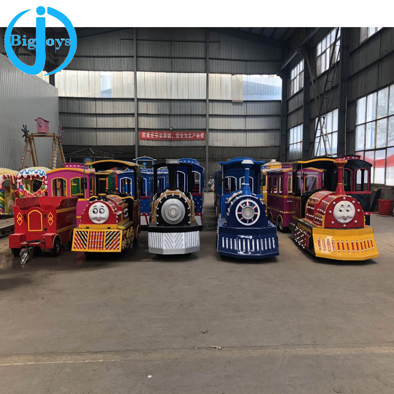 Attraction tourist diesel or electric road train adult rides train set amusement kids diesel or electric trains for sale