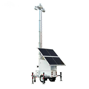 Telescoping Mast Tower Security Surveillance CCTV Camera Mobile Solar Trailer for Work Site