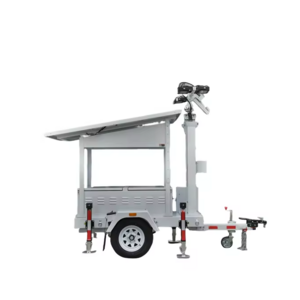 adjustable height high-capacity batteries solar-powered trailer mounted LED lighting tower