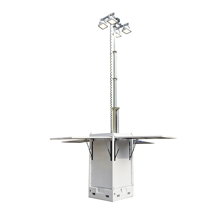 Mobile Solar Tower Lights LED Portable Light Tower For Outdoor