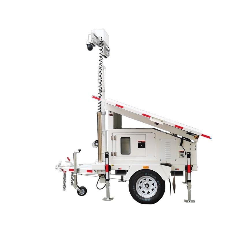 Factory Direct Sales Mobile Solar Monitoring Trailer 4G Network HD Camera Solar CCTV Tower