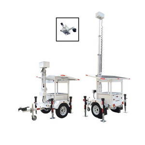 Portable Tower CCTV Digital Camera Mobile Solar Surveillance Trailer  For Parking Lot Security