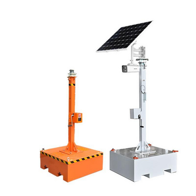 Portable CCTV Tower on Telescopic Mast with Mobile Base and Solar Camera