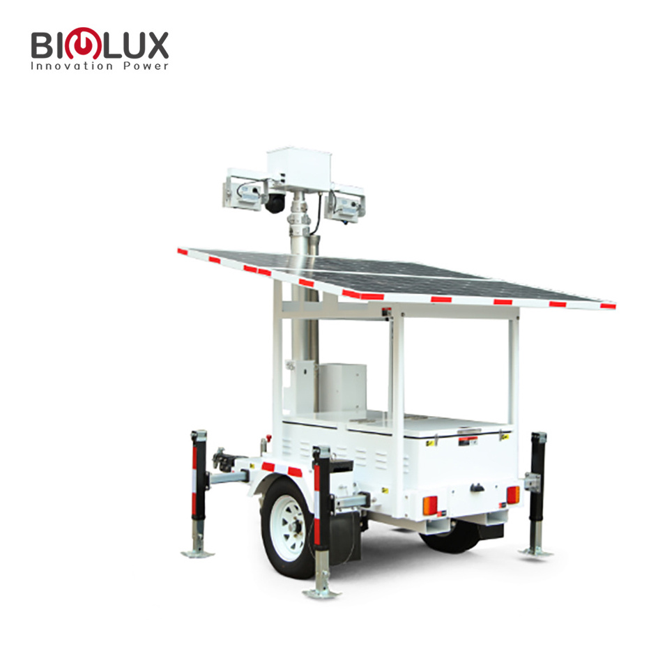 Hot Selling In America Mobile CCTV Trailer With High Power Solar Panel And HD Camera