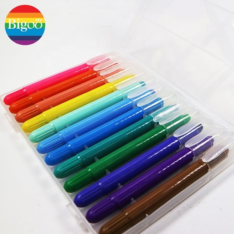 Super 36 colors non-toxic oil pastel twist up gel crayons set with custom logo for school and promotional