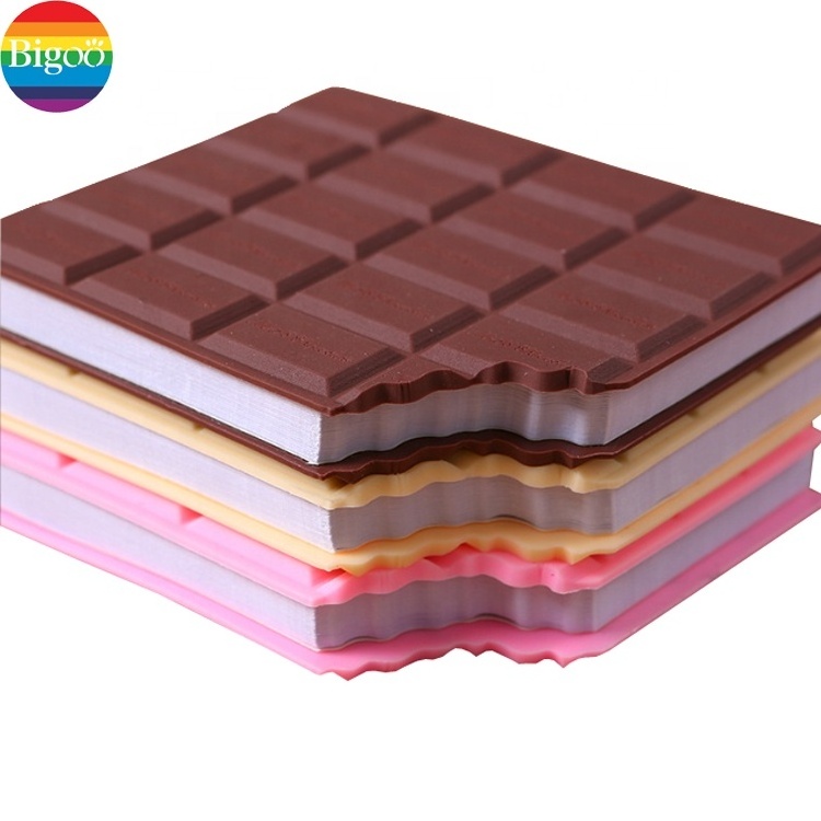 Smart cute chocolate tear off memo note with PVC cover pocket notepad for gift and promotion