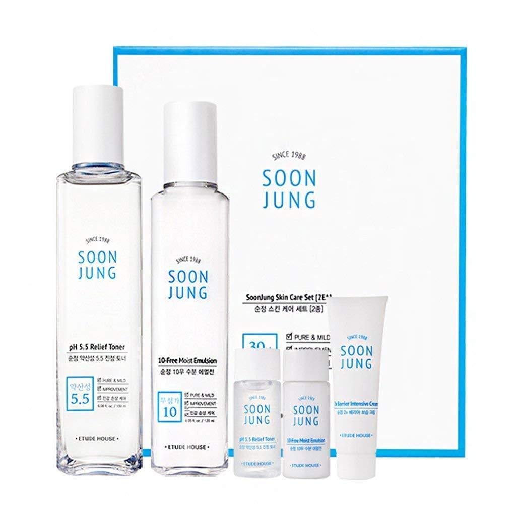 best korean Skin care products toner ETUDE HOUSE Soonjung Skin Care Set korean cosmetics