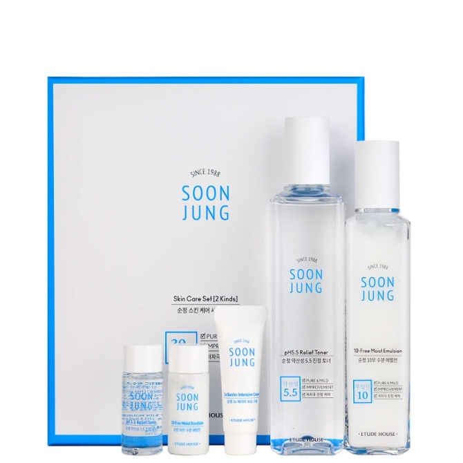 best korean Skin care products toner ETUDE HOUSE Soonjung Skin Care Set korean cosmetics