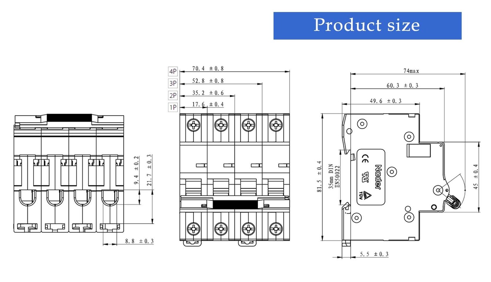 High quality Nader mcb NDB2 63 UL mini circuit breaker 1-63A 1-4P electric circuit breakers