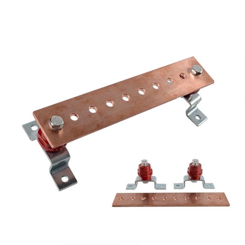 Custom copper grounding busbar for earthing Solid Copper Electrical Bus Bar 200A-1000A BUSBAR