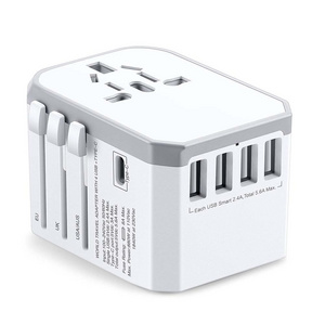 Universal Travel Adapter One International Wall Charger AC Plug Adaptor with Smart Power and USB Type-C for USA EU UK AUS