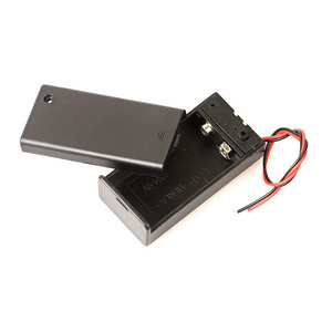 9V battery box battery buckle T/I type 9V with cover and switch connection wire 15cm 6F22 square battery holder