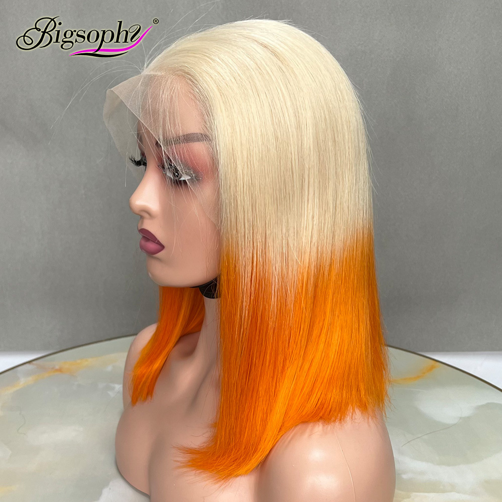 Wholesale SDD Cuticle Aligned Virgin Hair Vendor, Two Tone Ombre Color Glueless 13X4 Lace Wig For Black Women