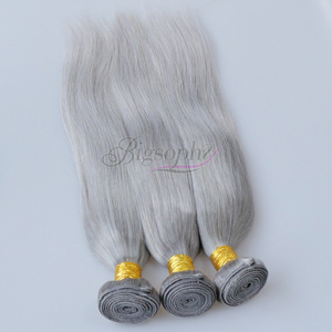 Free Sample Raw Virgin Human Hair Extensions ,Wholesale Unprocessed Remy Human Hair Bundles,10-30Inch Grey Hair For Black Women