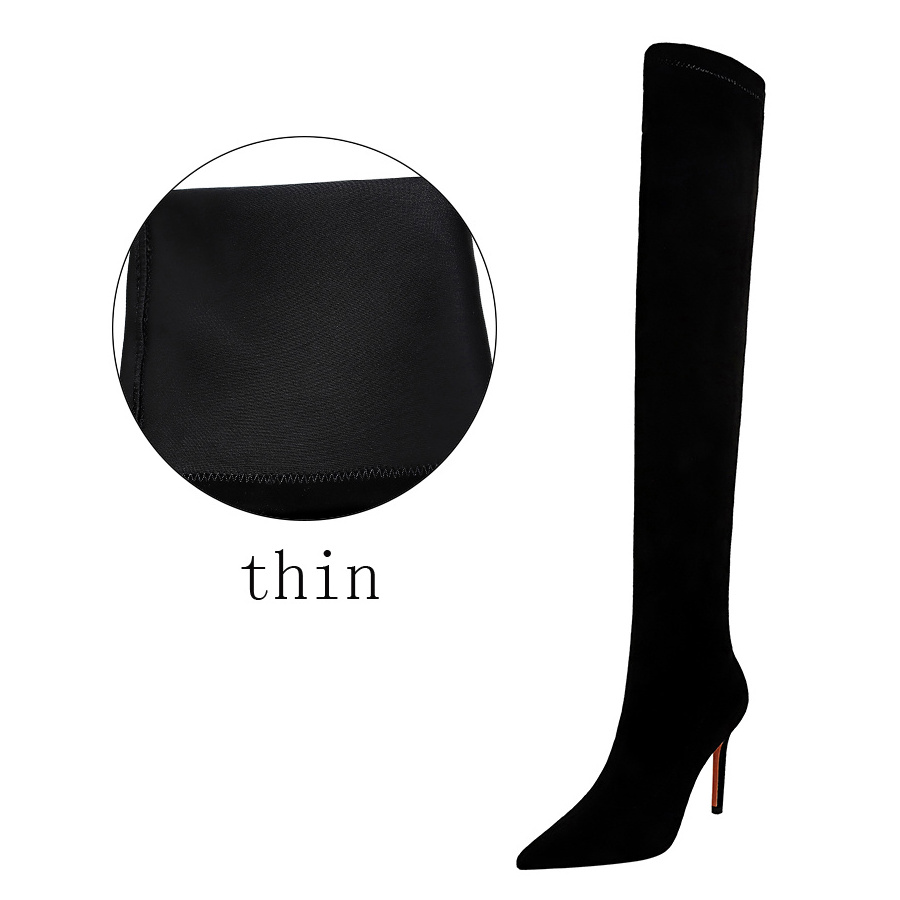 315-6 fashion contracted winter Stiletto heel High heels club suede sexy Above knee Thin leg Female boots