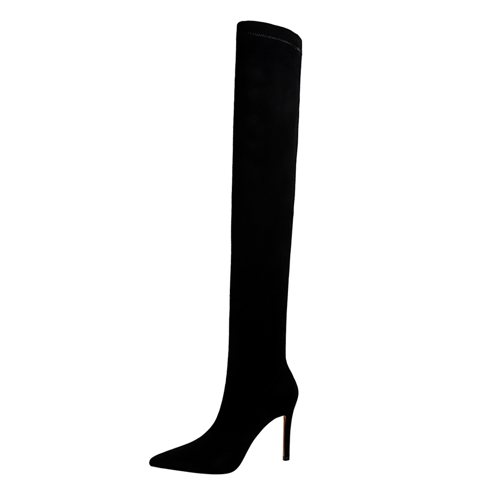 315-6 fashion contracted winter Stiletto heel High heels club suede sexy Above knee Thin leg Female boots