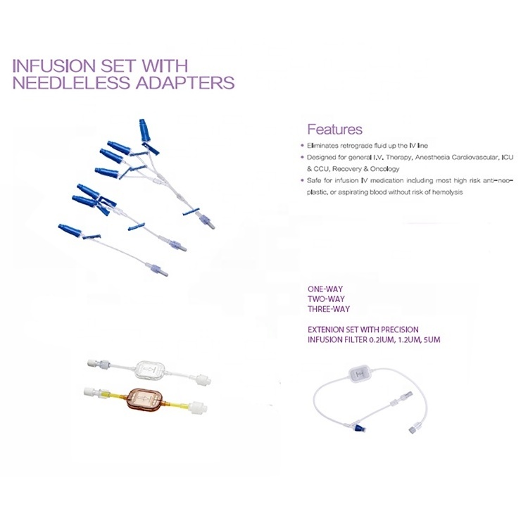 Medical Disposable Extension Line with Positive Needle-Free Connector Medical Consumables Product