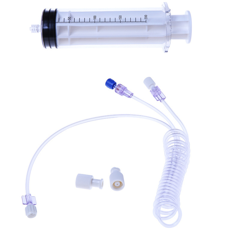 CT Angiography Device High Pressure Syringe Coiled Extension Tube High Pressure Inject CT Syringes for Media Injectors