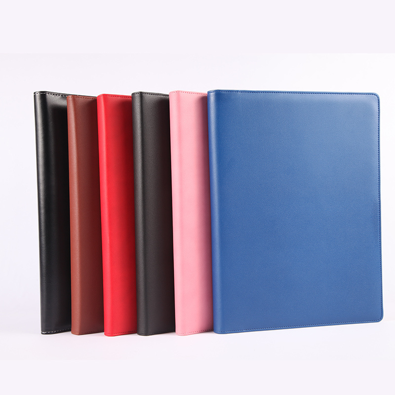 2019  additional compartment design A4 PU leather portfolio document file folder