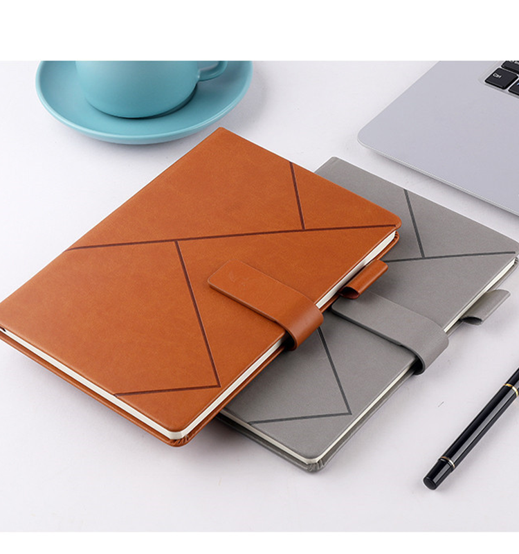 Classic PU Leather Hardcover Diary Ruled Notebook Lined Thick Paper With Back Pocket A5 Custom Notepad