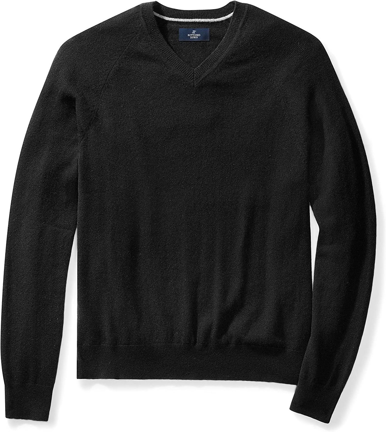 Custom  Men's V-neck Knitted Deep raglan sleeves cover stitch detail ribbed cuffs and hem Sweaters