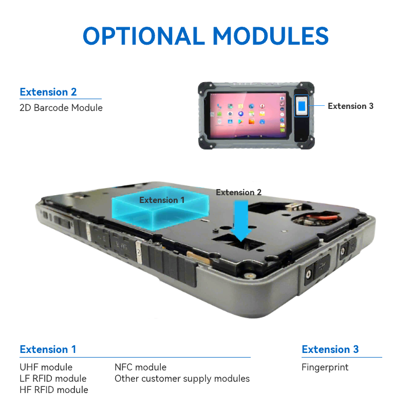 HUGEROCK S70(2021) 7 Inch Biometric Device Fingerprint Tablet Rugged Android 4g Lte Wifi Fingerprint System Support CN;GUA