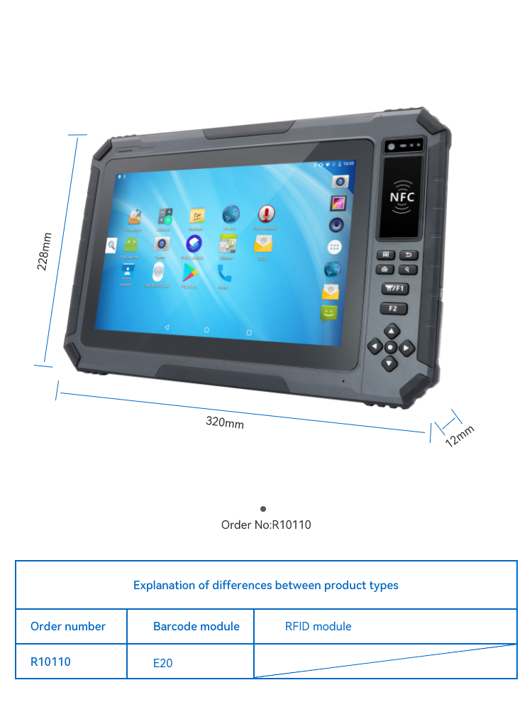 HUGEROCK R101 R10110 Industrial Rugged Nfc Rugged Tablet Rugged Tablet with Nfc 1000 Nits Ip65 Waterproof Tablet PC USB Type C