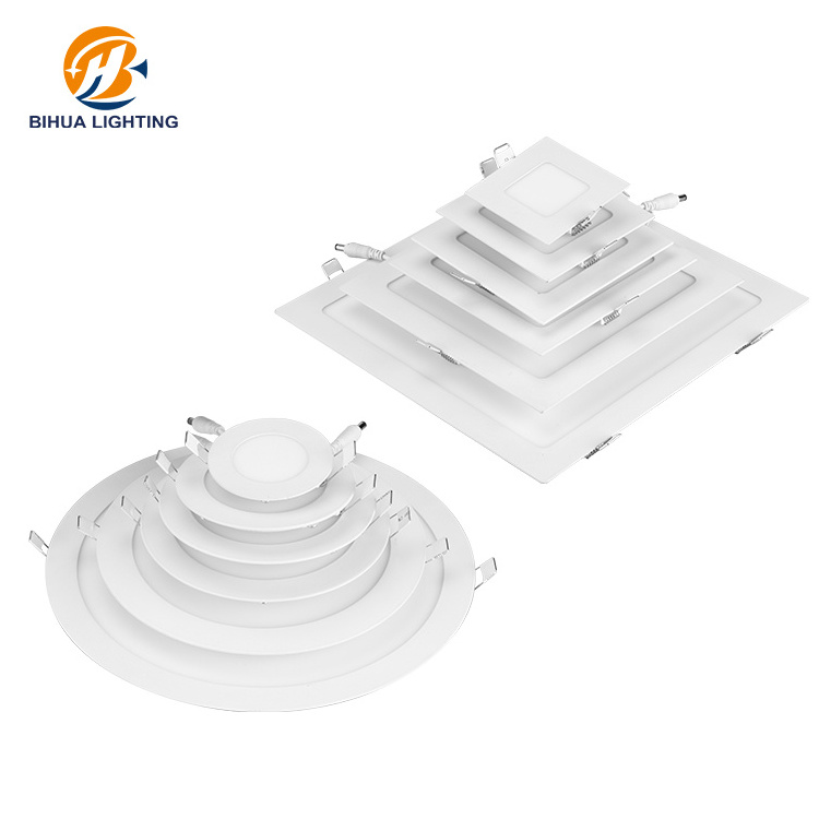 Factory Sale Ultra Thin Recessed Indoor Square Round Aluminum 3w 6w 9w 12w 15w 18w 24w Smd Led Slim Panel Light