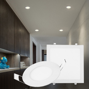 Indoor Commercial Lighting Round Square Ceiling Recessed Panel Lamp 3w 6w 9w 12w 15w 18w 24w SMD Led Slim Panel Light