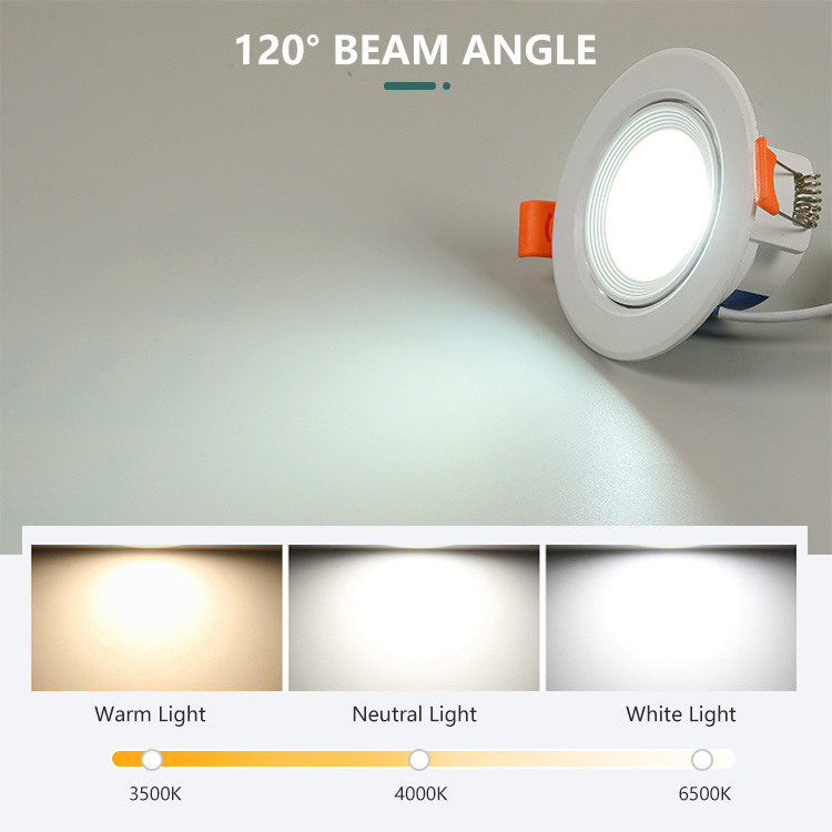 Indoor Home Lighting Adjustable Ceiling Recessed Spotlight 3w 5w 7w SMD Spot Down Light Round Square Led Downlight