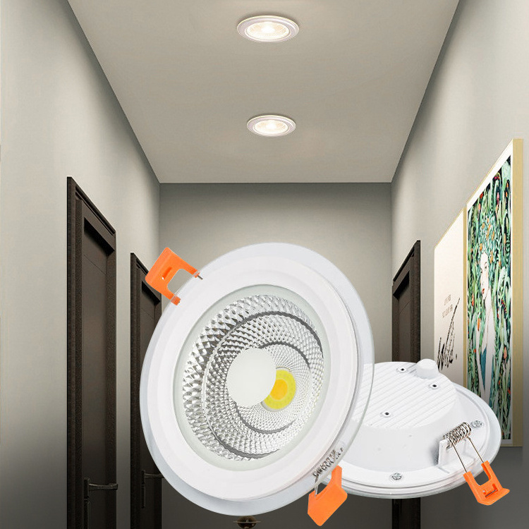 New Arrival Product Single Two Colors Optional Recessed Mounted Downlight 5w 7w 10w 15w 25w COB Led Glass Down Light