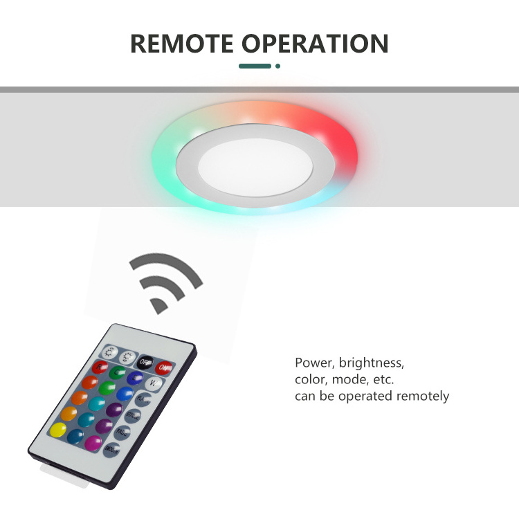 Enough Power Indoor Ceiling Lighting Recessed 3w 6w 12w 18w Square Round RGB Led Panel Light