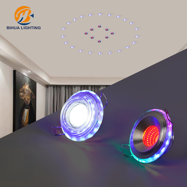 Hot Selling Colorful Two Color Indoor Hotel Home Aluminum PP 3w COB Round Recessed Ceiling RGB Led Spot Light