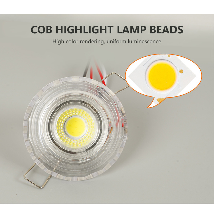 Hot Selling Colorful Two Color Indoor Hotel Home Aluminum PP 3w COB Round Recessed Ceiling RGB Led Spot Light