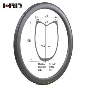 High quality HRD-RT50D eccentric tubular 3K matte surface 700c road bike carbon rim