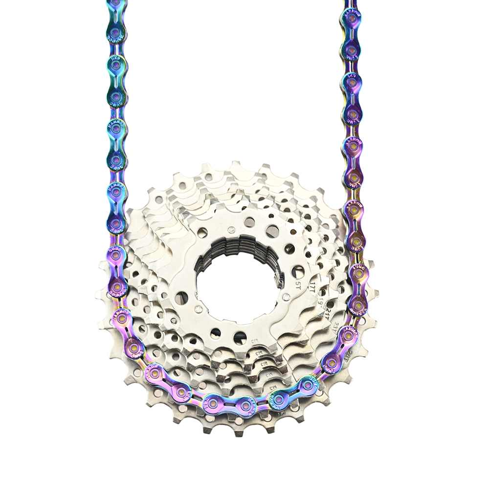 SUMC  SX10EL Chain Rainbow Bicycle Accessories 116L 10 /30 Speed Half Hollow Bike Chain  MTB / Road Stainless Steel Bike Chain