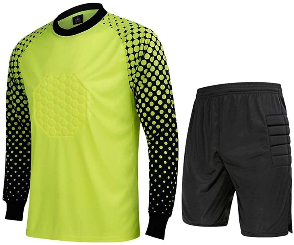 Men's Football Goalkeeper Foam Padded Jersey Shirt & Pants/Shorts Wholesale Men Soccer Uniform Goalkeeper Jersey Long