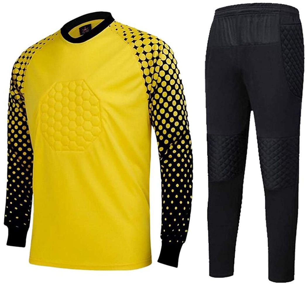 Men's Football Goalkeeper Foam Padded Jersey Shirt & Pants/Shorts Wholesale Men Soccer Uniform Goalkeeper Jersey Long