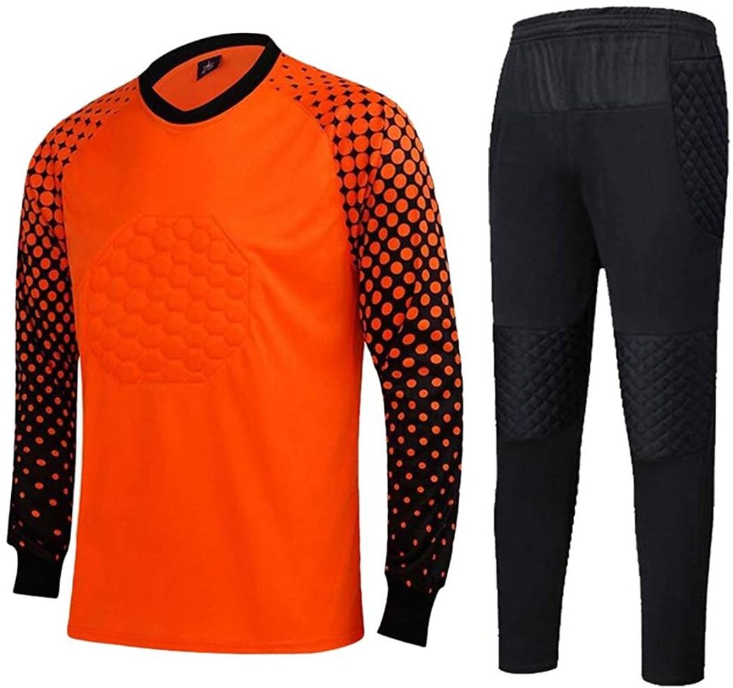 Men's Football Goalkeeper Foam Padded Jersey Shirt & Pants/Shorts Wholesale Men Soccer Uniform Goalkeeper Jersey Long