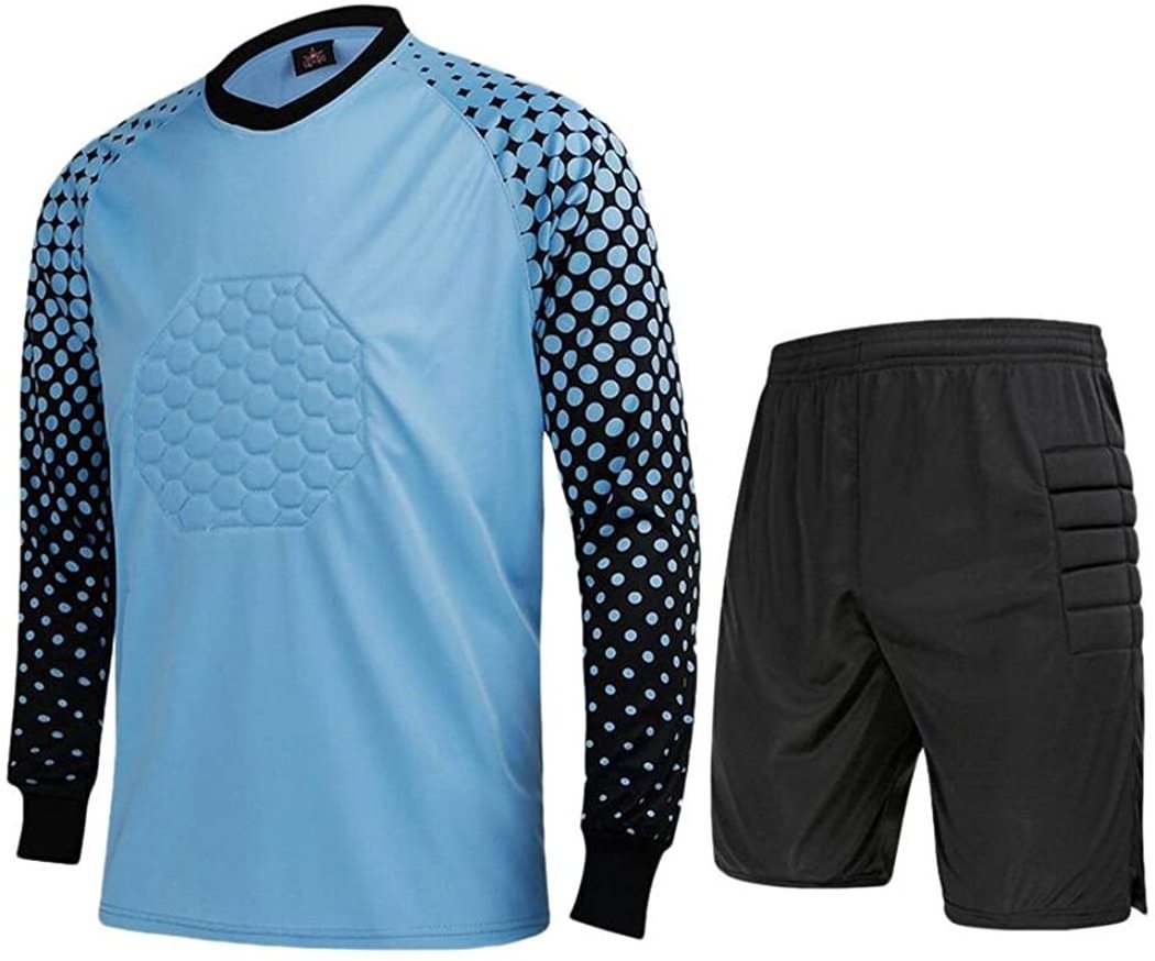 Men's Football Goalkeeper Foam Padded Jersey Shirt & Pants/Shorts Wholesale Men Soccer Uniform Goalkeeper Jersey Long