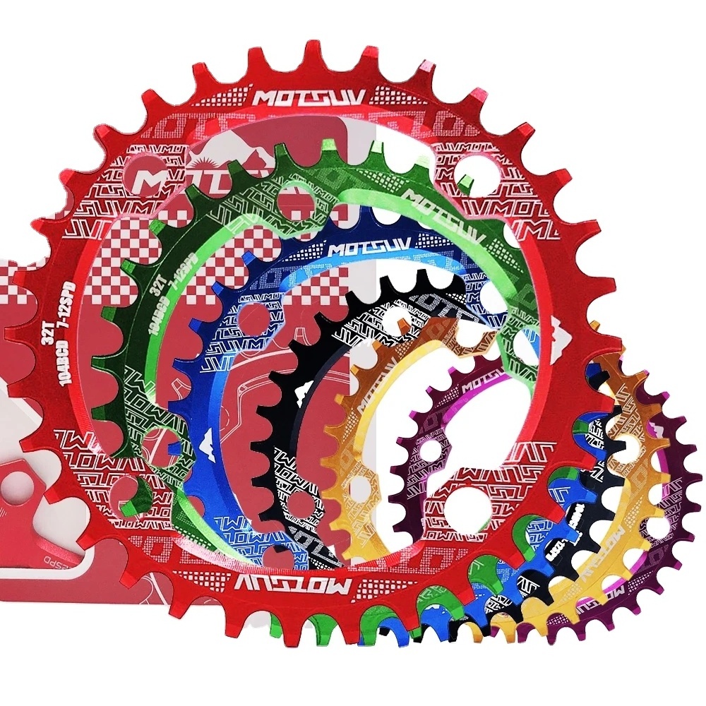 Bicycle Crank 104BCD Round Shape Narrow Wide 32T/34T/36T/38T MTB  Bicycle Chainwheel Bike Circle Crankset Single Plate