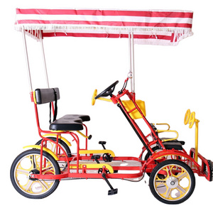 Factory Direct Sale Price Is Cheap For Two Sightseeing Four-wheel Tandem Bicycles