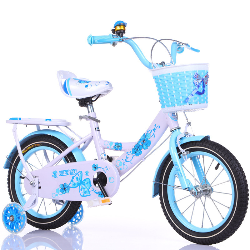 High quality, hot 2 cake beautiful frame toy sports children bicycle with led lights lamp seat training wheel baby kid bike