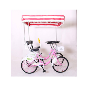 2021 New Design Style 2-person Surrey Bicycle 4-wheel Sightseeing Tandem Bicycle