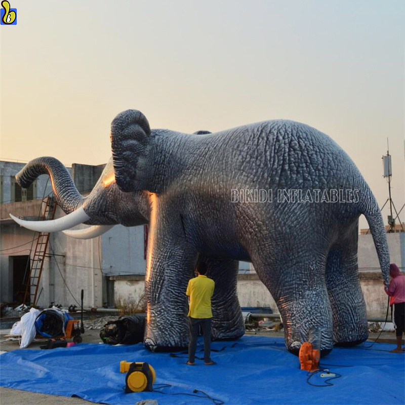 Giant Realistic Inflatable Elephant Cold Airblown Animal Balloon For Event